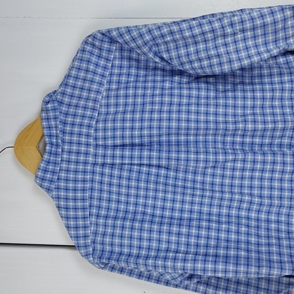 Ralph Lauren Mens Blue Checker Button Down Dress Shirt Preppy Blue PONY Sz.M - Picture 6 of 8